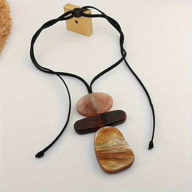 Layered Resin Stone Necklace