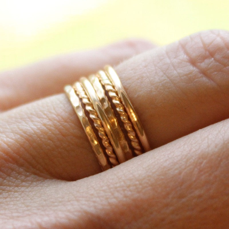Textured Stacking Ring Set