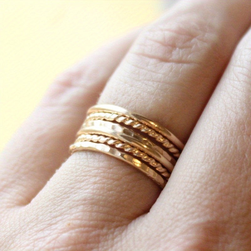 Textured Stacking Ring Set