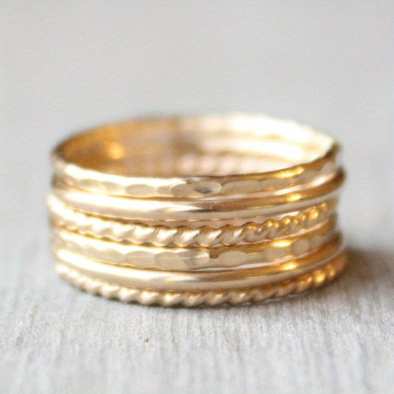 Textured Stacking Ring Set