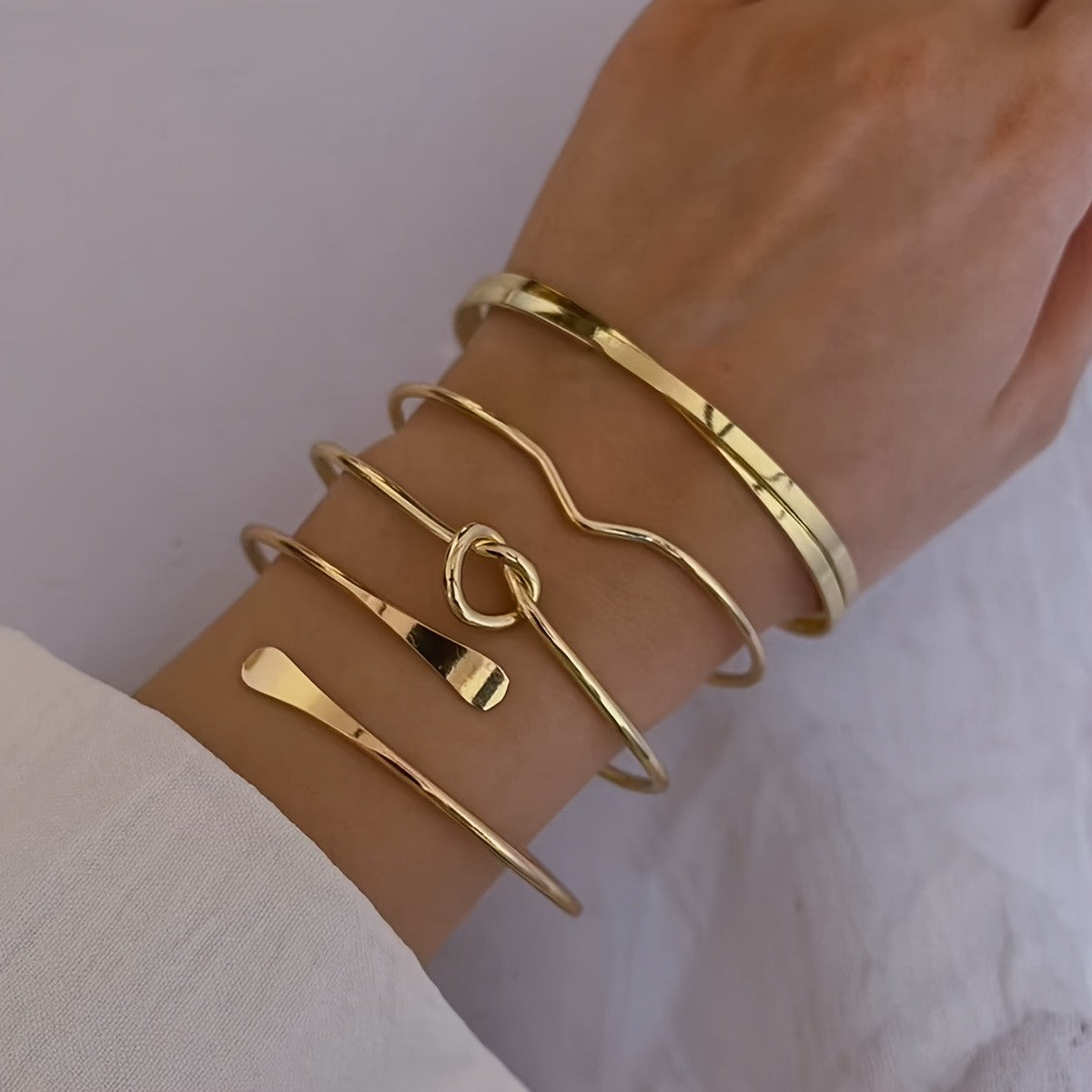 Mixed Open Cuff Bracelet Set