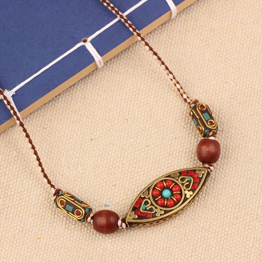 Colorful Floral Eye Necklace
