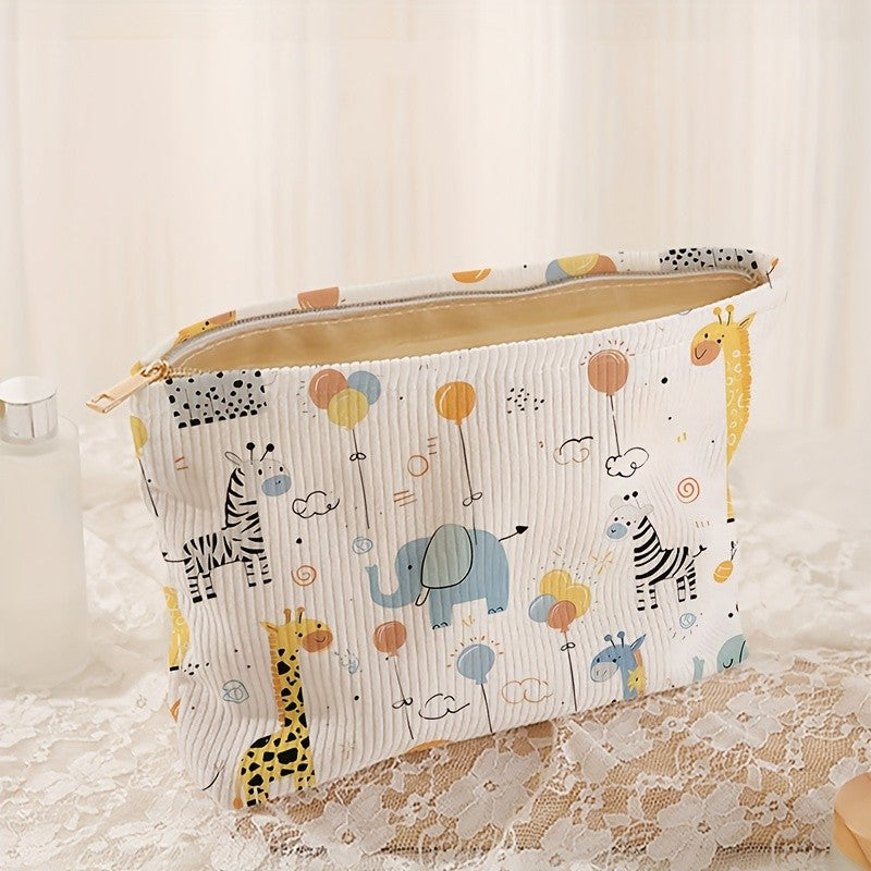 Safari Animals Corduroy Pouch