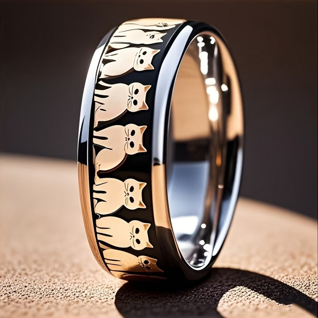 Vertical Cat Row Ring