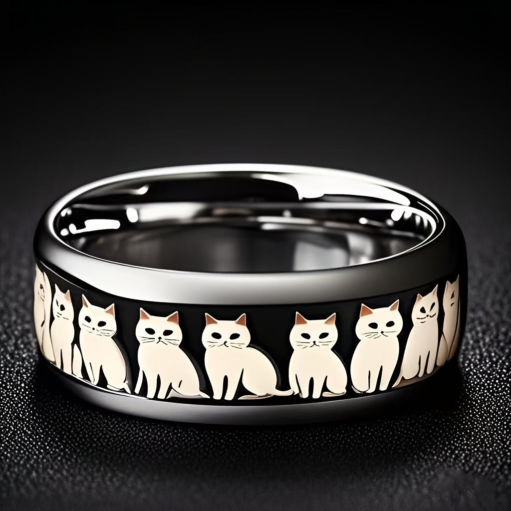 Vertical Cat Row Ring