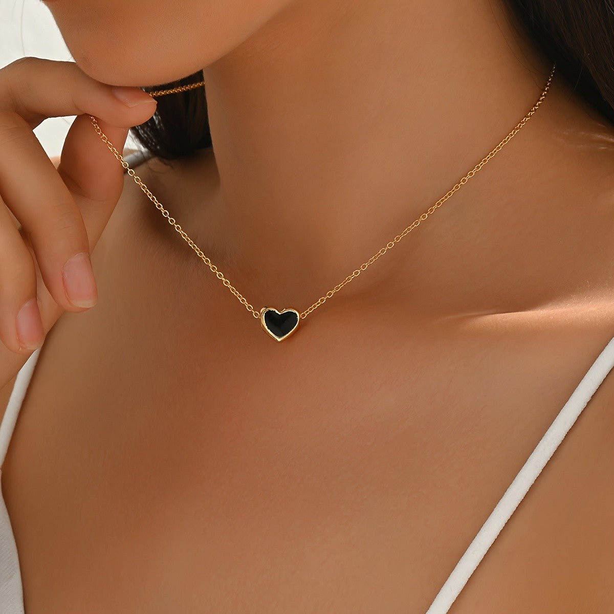 Small Enamel Heart Necklace