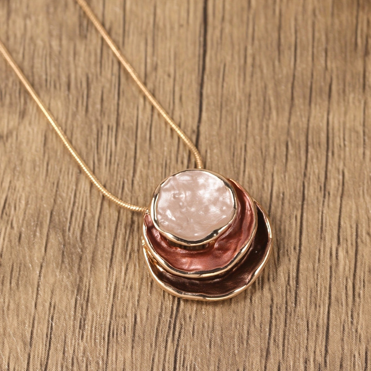 Layered Enamel Circle Necklace