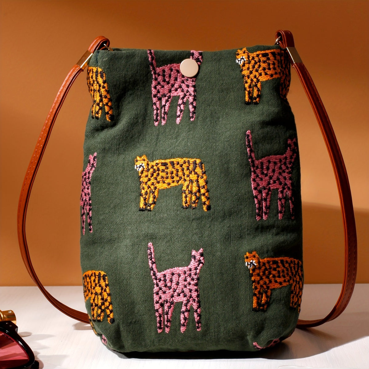 Embroidered Pattern Crossbody Bag