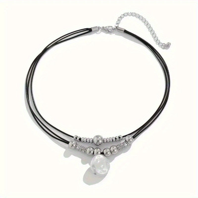 Silver-Tone Coin Bead Necklace