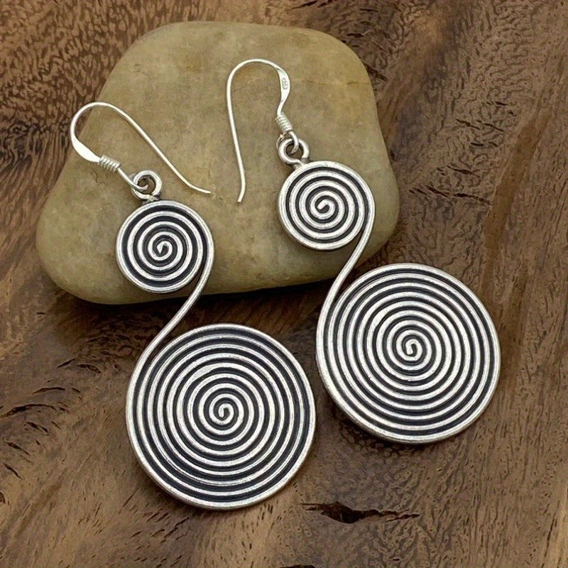 Double Spiral Dangle Earrings
