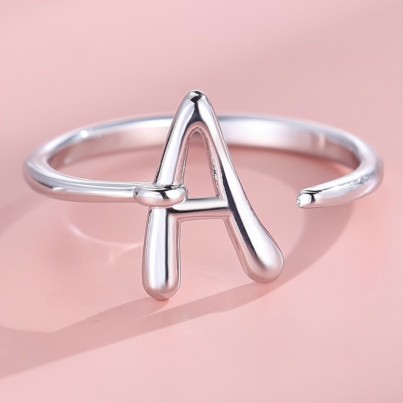 Adjustable Letter A Cuff Ring