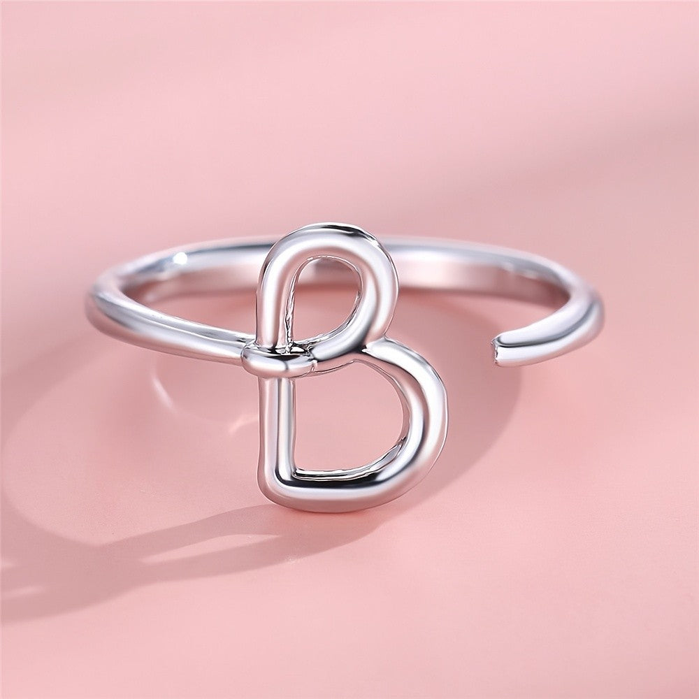 Adjustable Letter A Cuff Ring