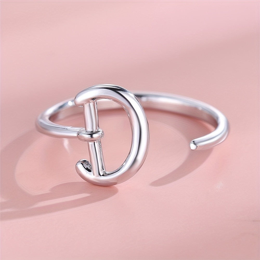 Adjustable Letter A Cuff Ring
