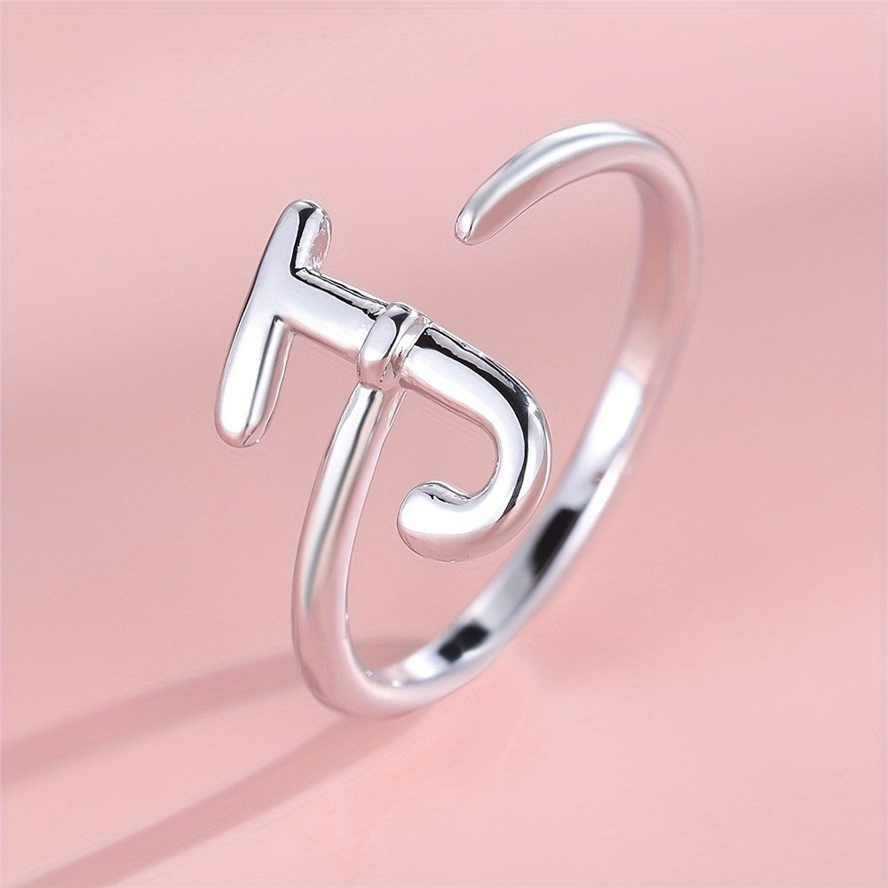 Adjustable Letter A Cuff Ring