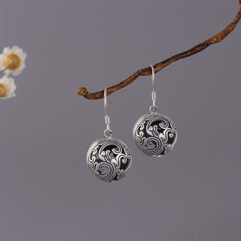 Ornate Scrollwork Sphere Earrings