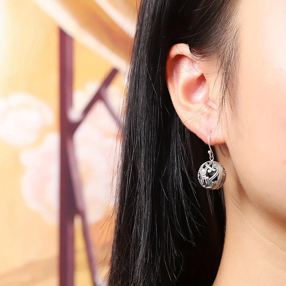 Ornate Scrollwork Sphere Earrings