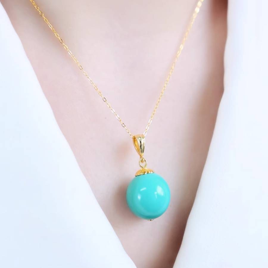 Turquoise Round Pendant Necklace