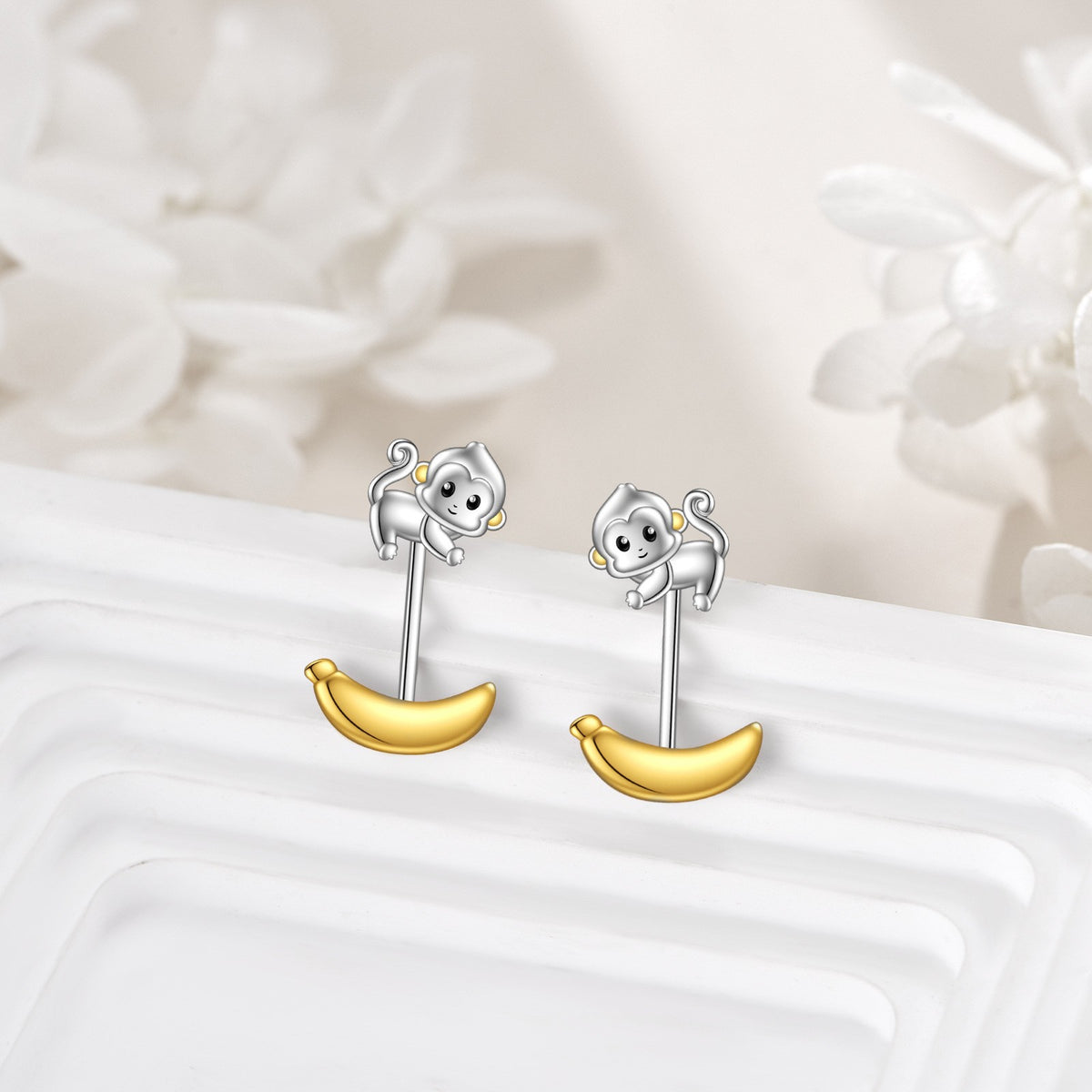 Monkey & Banana Stud Earrings