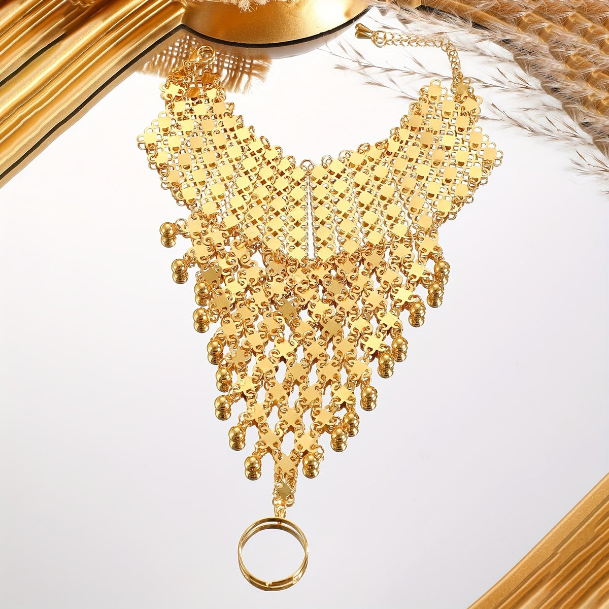 Geometric Mesh Hand Chain Bracelet