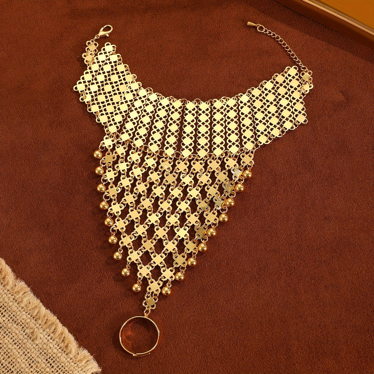 Geometric Mesh Hand Chain Bracelet