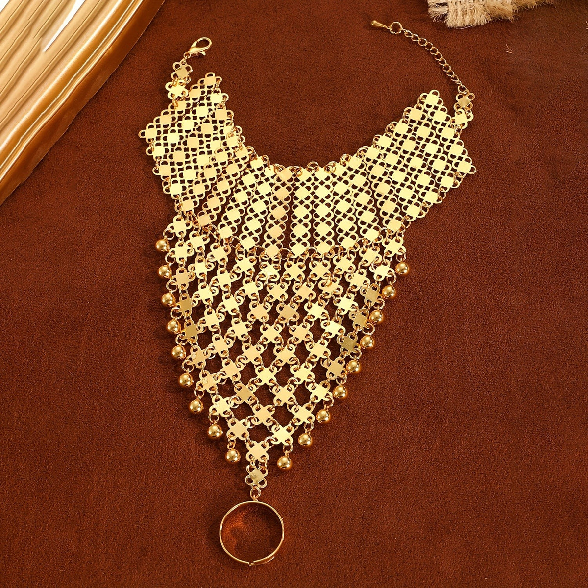 Geometric Mesh Hand Chain Bracelet
