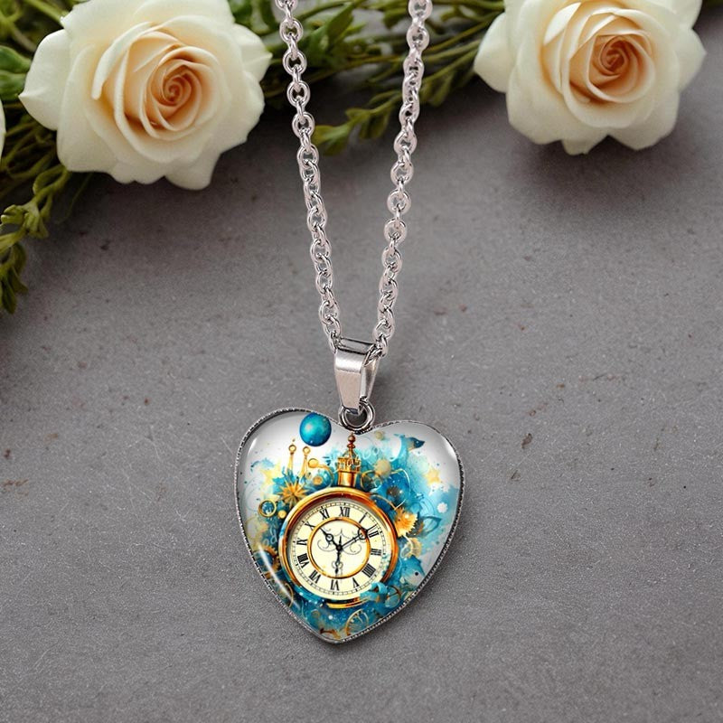 Steampunk Clock Heart Pendant
