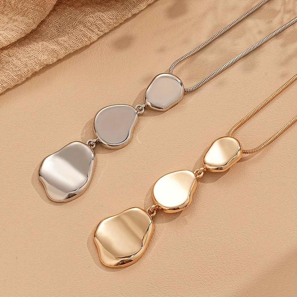 Triple Organic Drop Necklace
