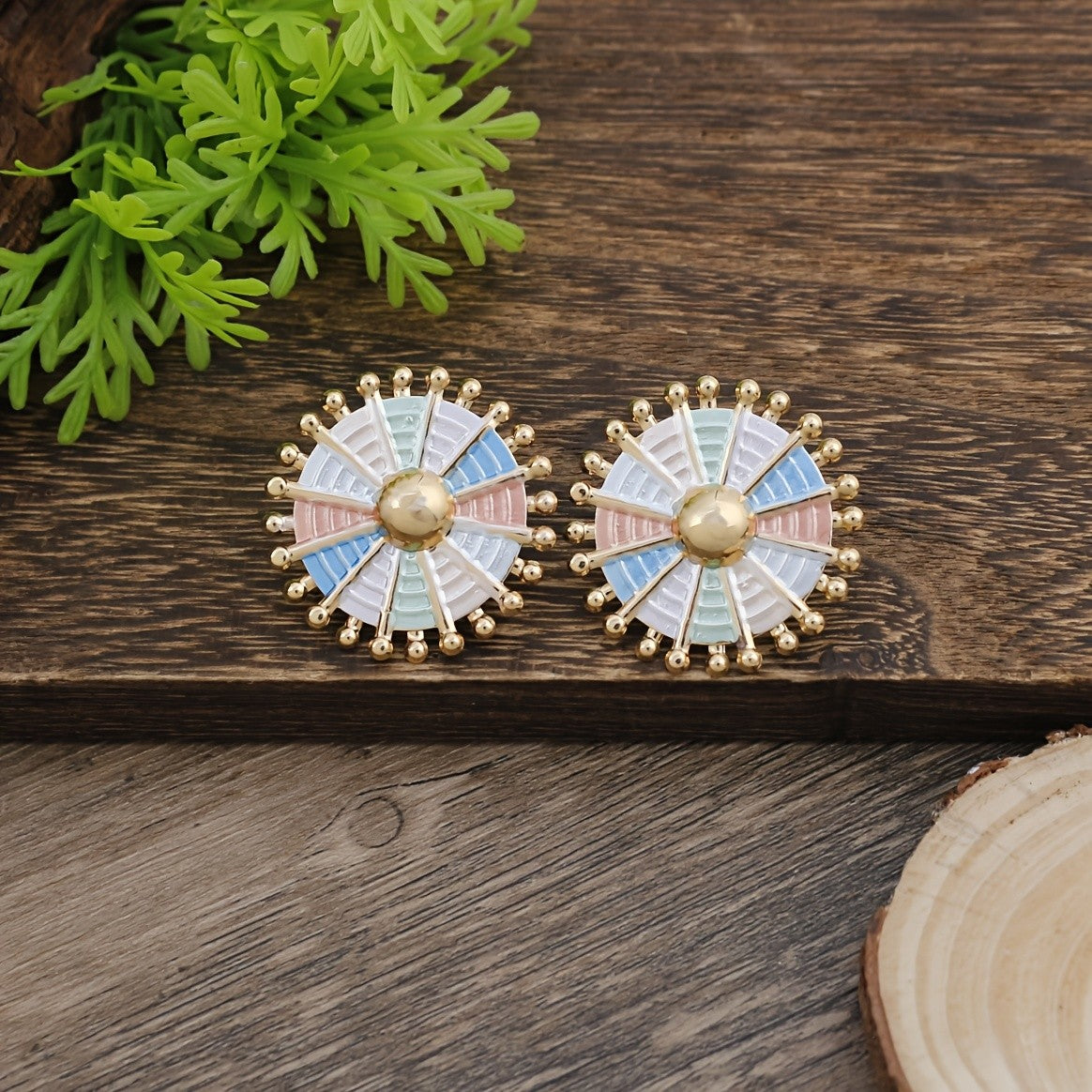 Pastel Ship Wheel Earrings