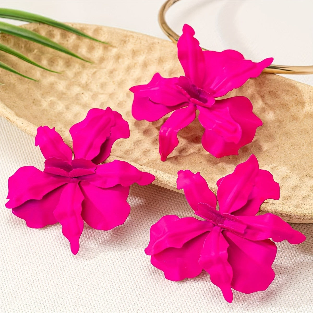 Magenta Floral Earrings