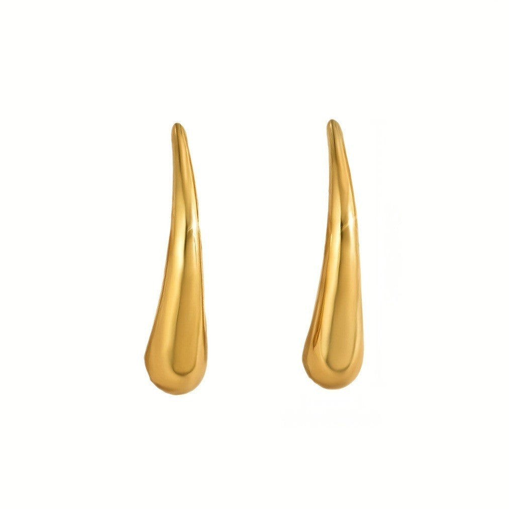 Sleek Gold-Tone Teardrop Earrings