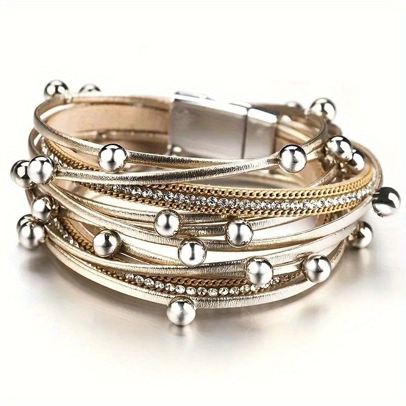 Layered Bead Wrap Bracelet