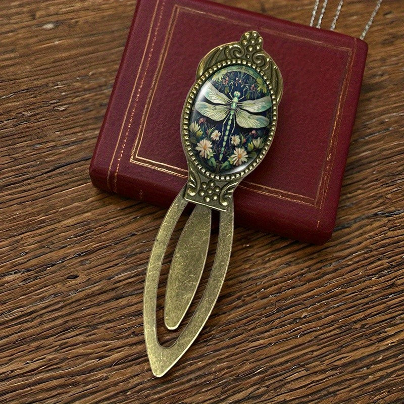 Dragonfly Floral Oval Bookmark Set