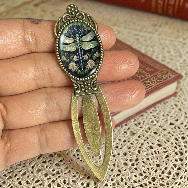 Dragonfly Floral Oval Bookmark Set