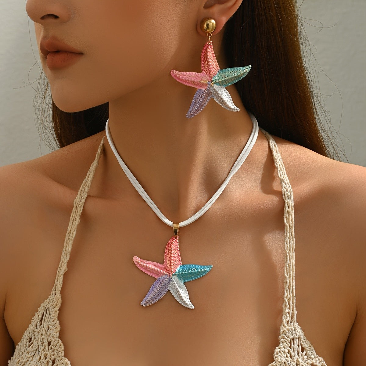 Multicolor Starfish Jewelry Set