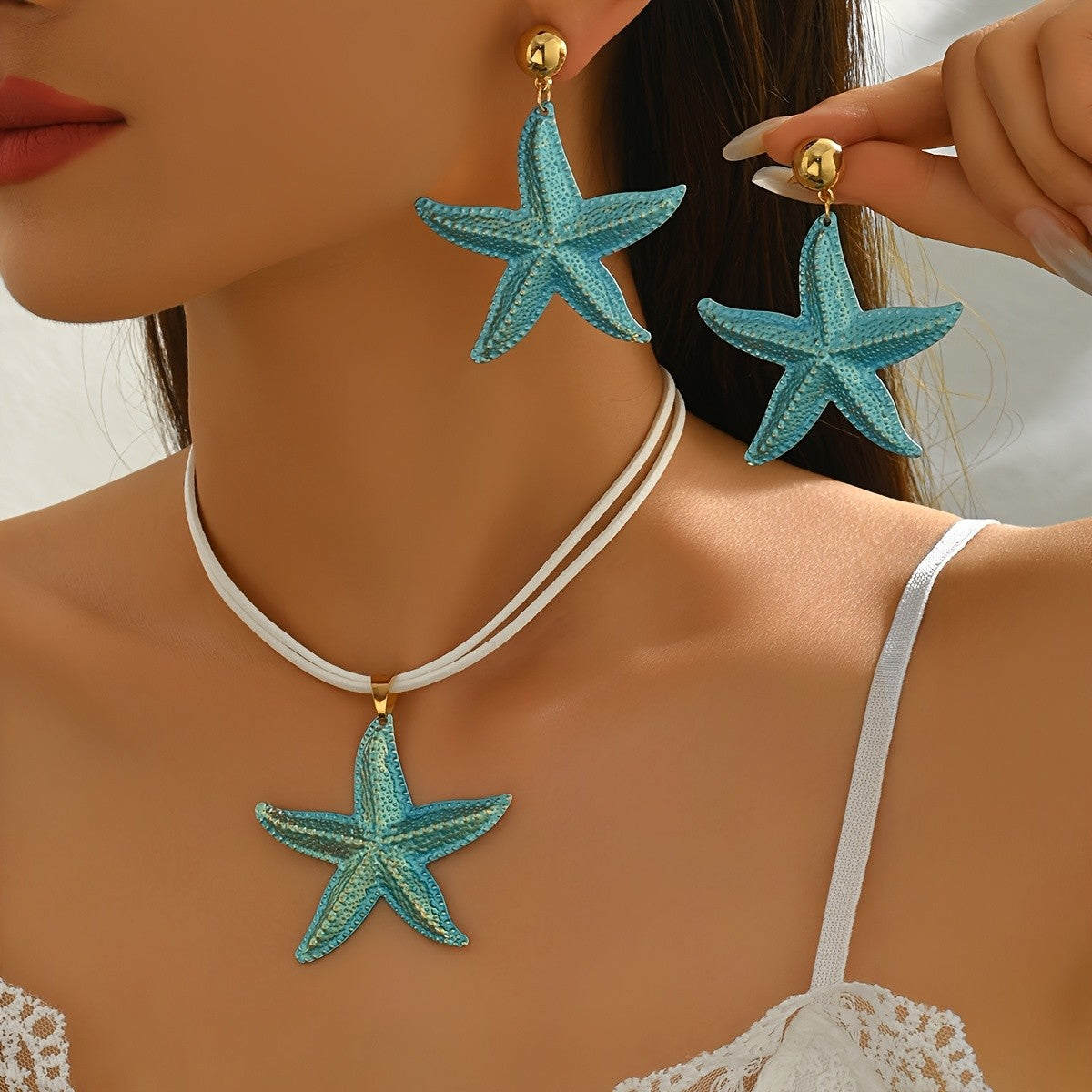 Multicolor Starfish Jewelry Set