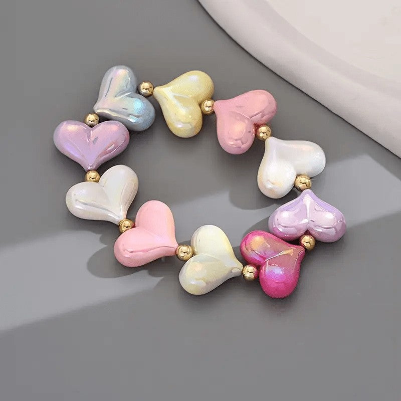 Pastel Heart Stretch Bracelet