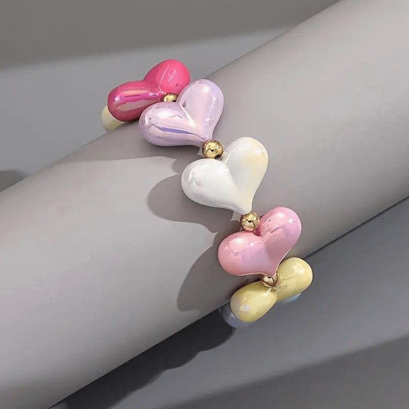 Pastel Heart Stretch Bracelet