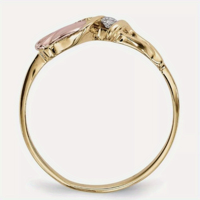Rose & Crystal Love Knot Ring