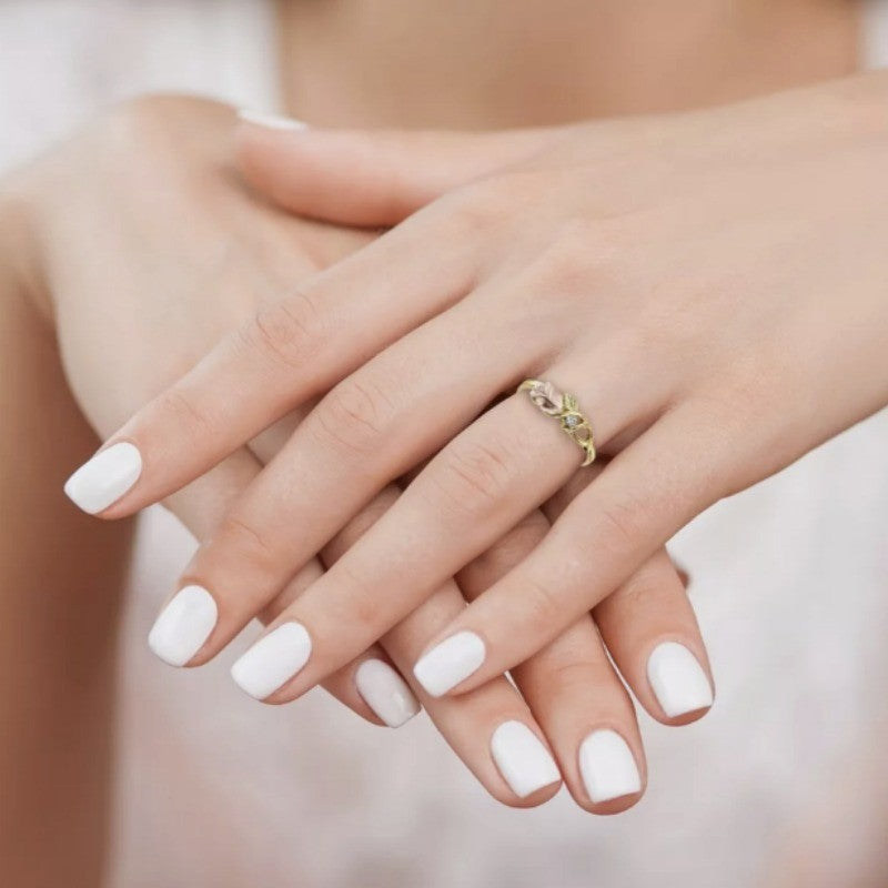 Rose & Crystal Love Knot Ring