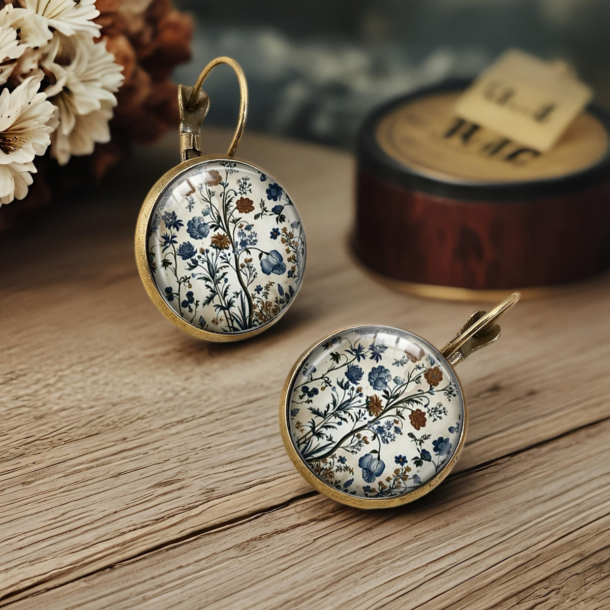 Botanical Glass Dome Earrings