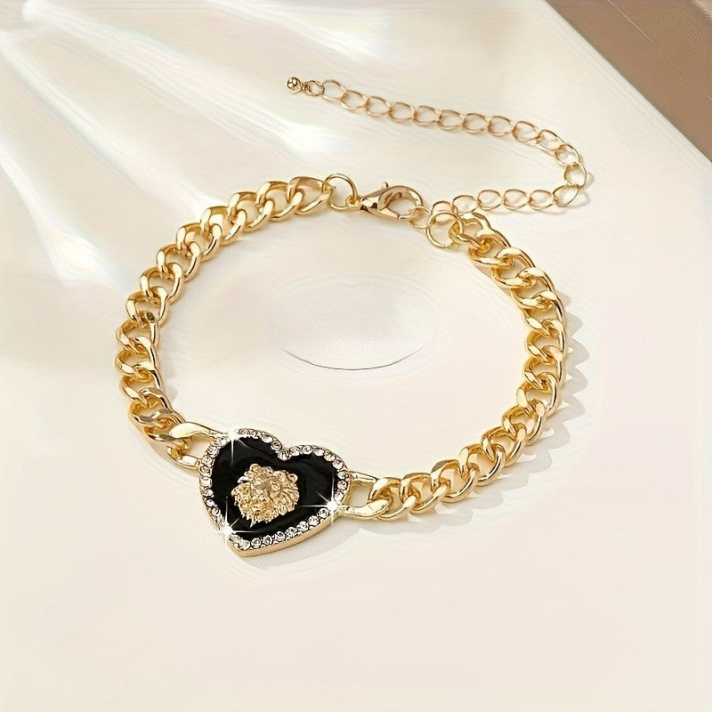 Heart Lion Head Anklet