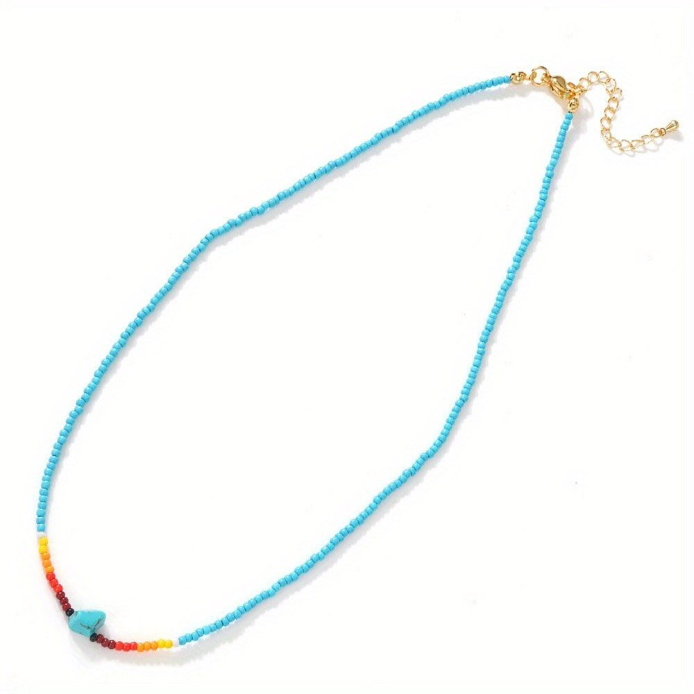 Turquoise Beaded Layered Necklace