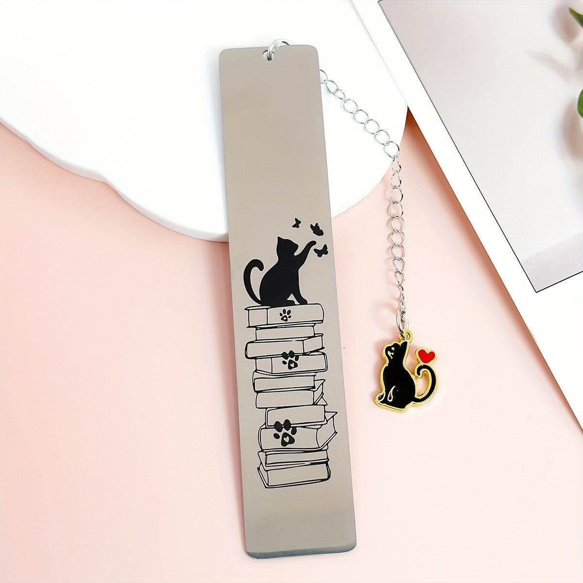 Cat Reading Quote Bookmark