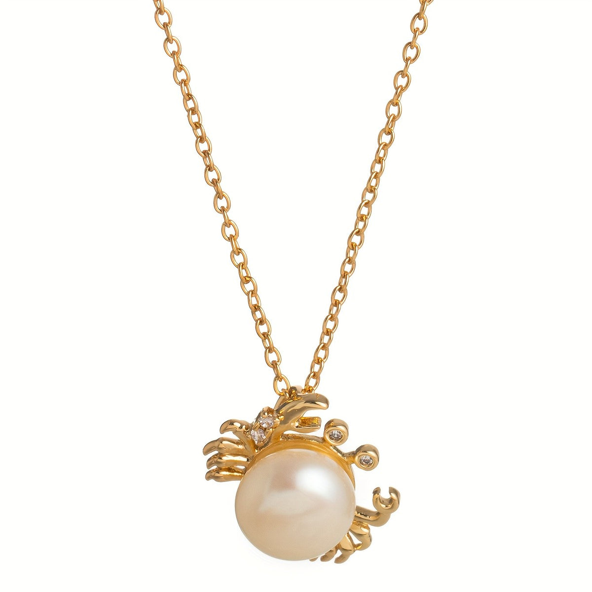 Iridescent Pearl Fish Pendant Necklace