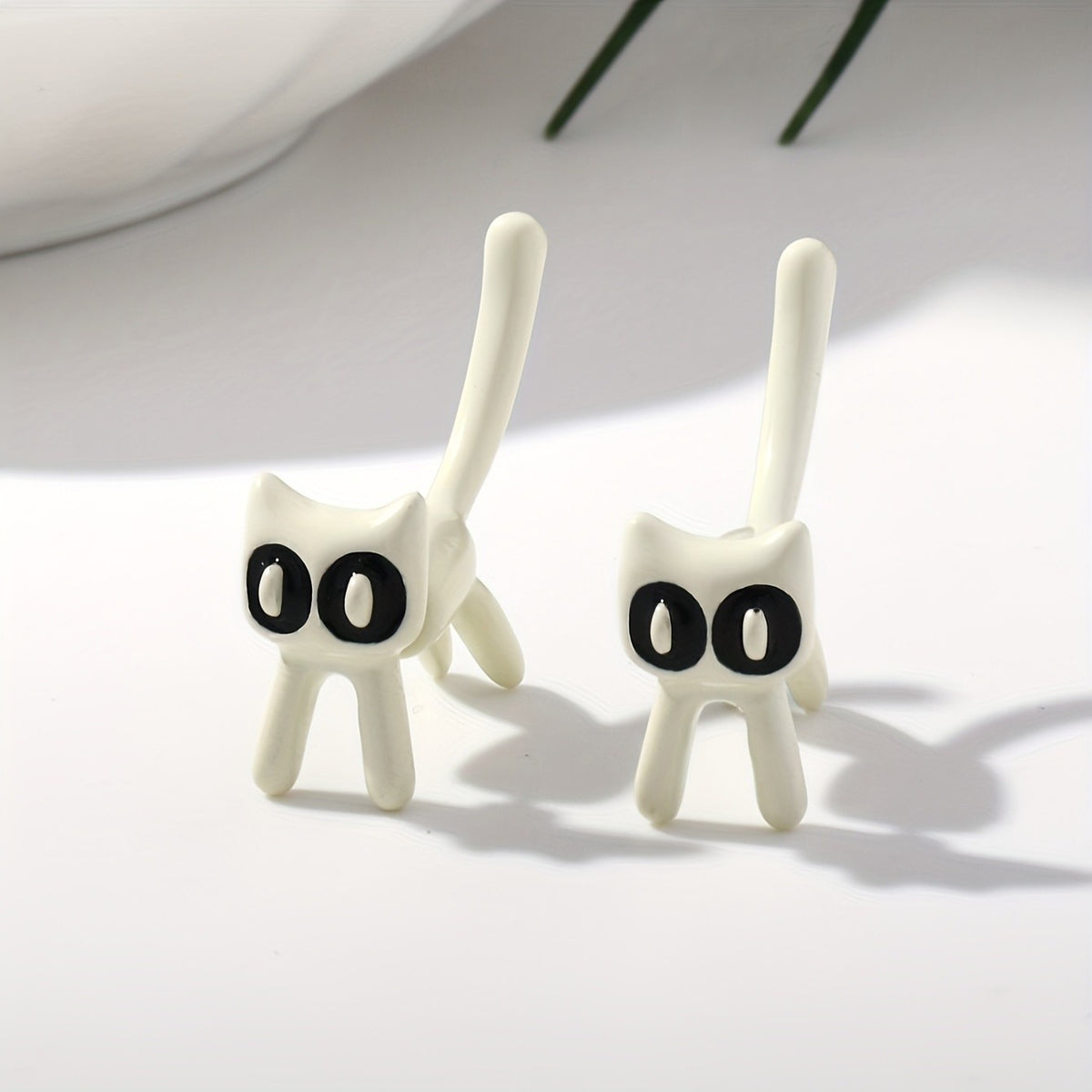 Colorful Standing Cat Stud Earrings