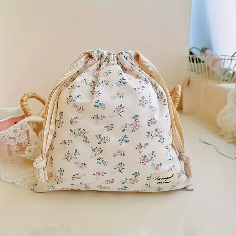 Floral Drawstring Pouch