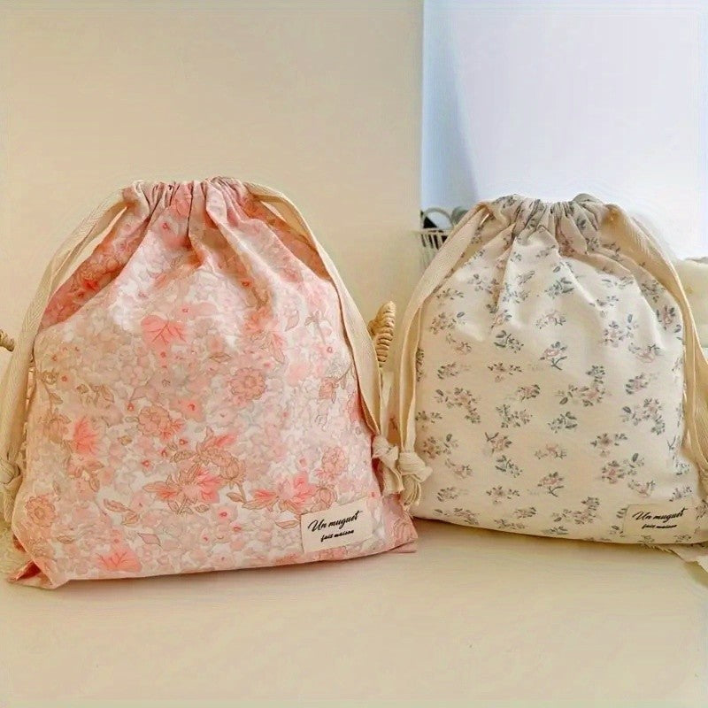 Floral Drawstring Pouch