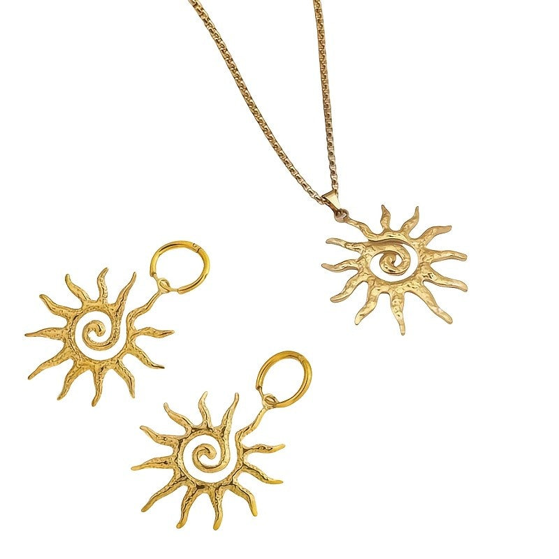 Sunburst Spiral Necklace & Earring Set