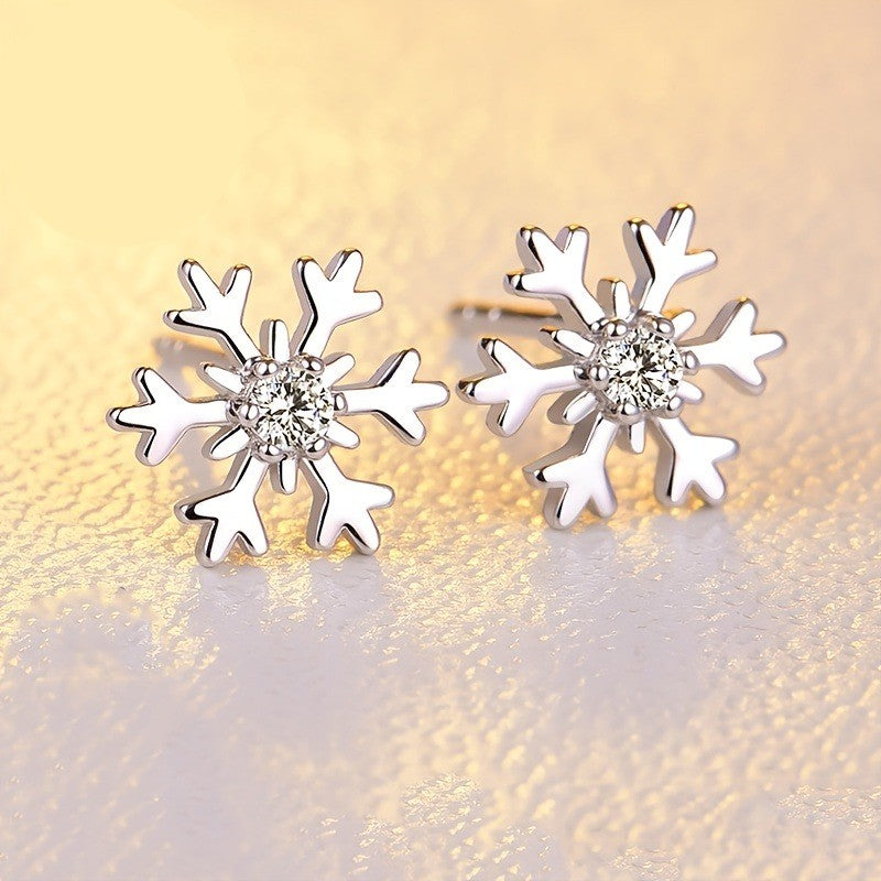 Crystal Snowflake Stud Earrings
