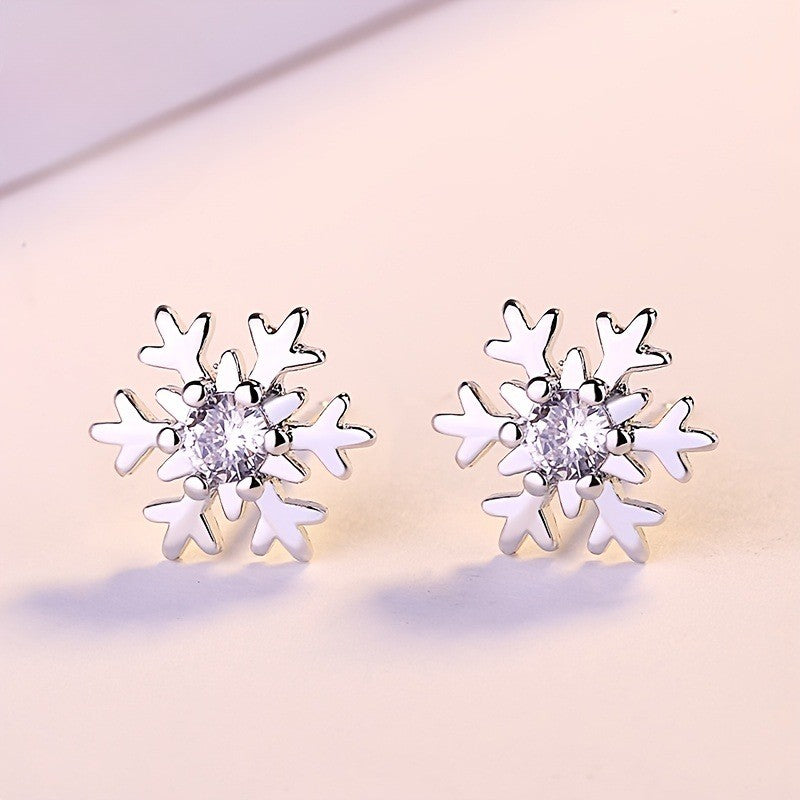 Crystal Snowflake Stud Earrings